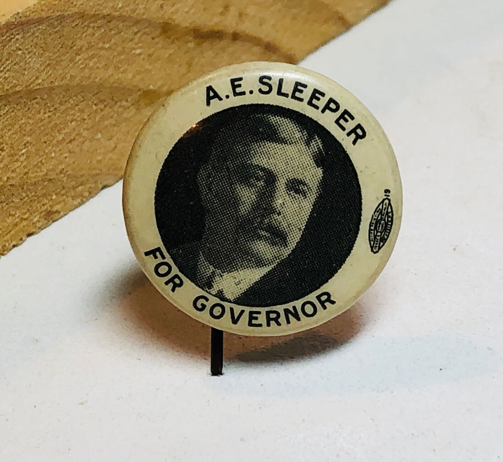 Rare 1916 A.E. Sleeper for Governor Political Pin - 29th Michigan Governor