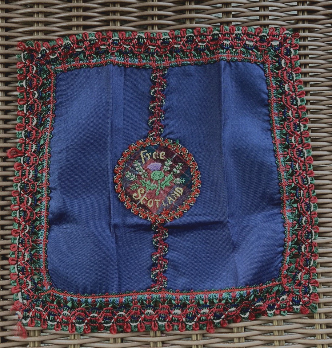 Vintage Embroidered FRAE SCOTLAND Souvenir Handkerchief 8\