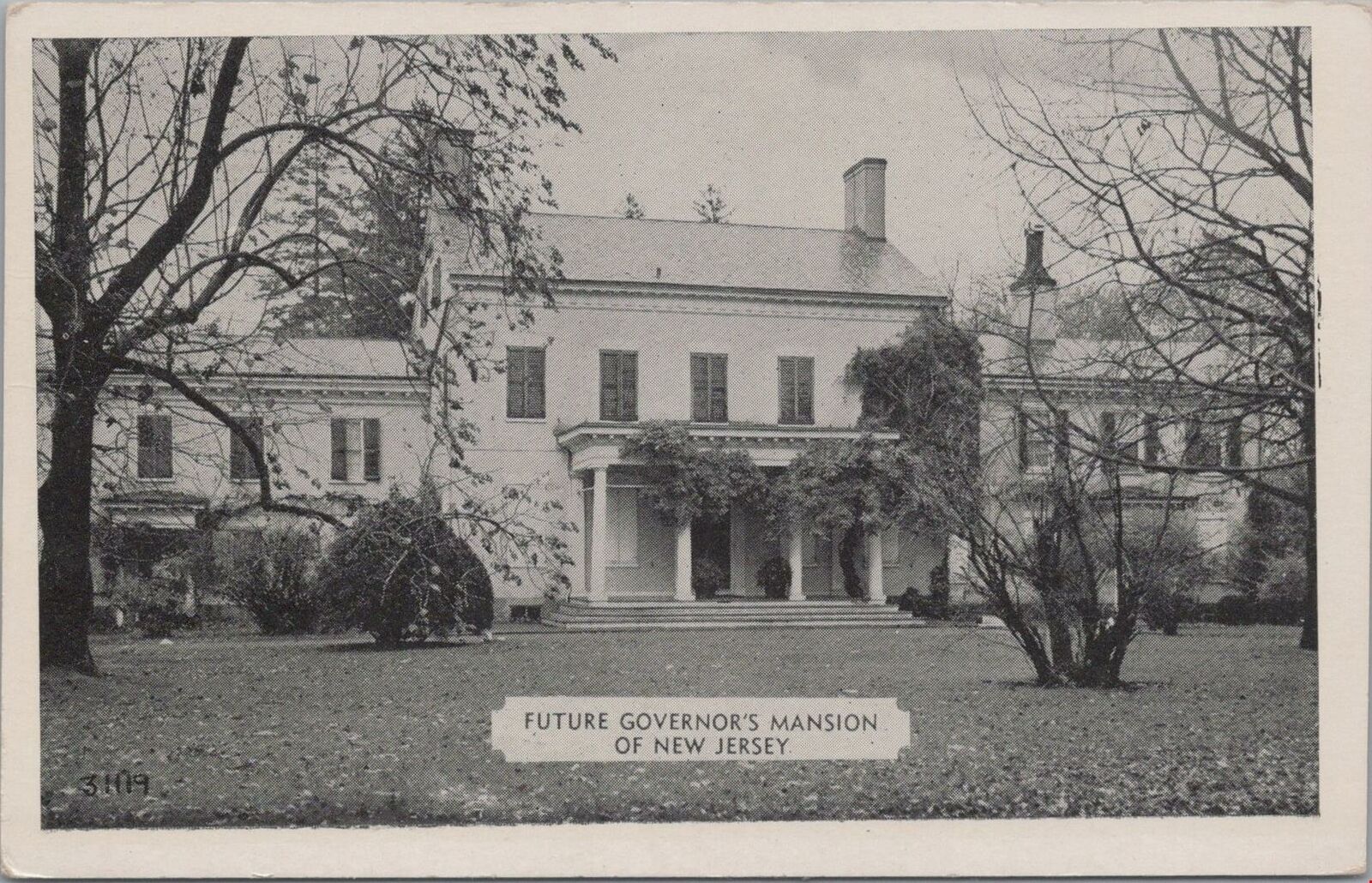 Postcard Residence of Governor Edge to be Willed State NJ Upon His Death 