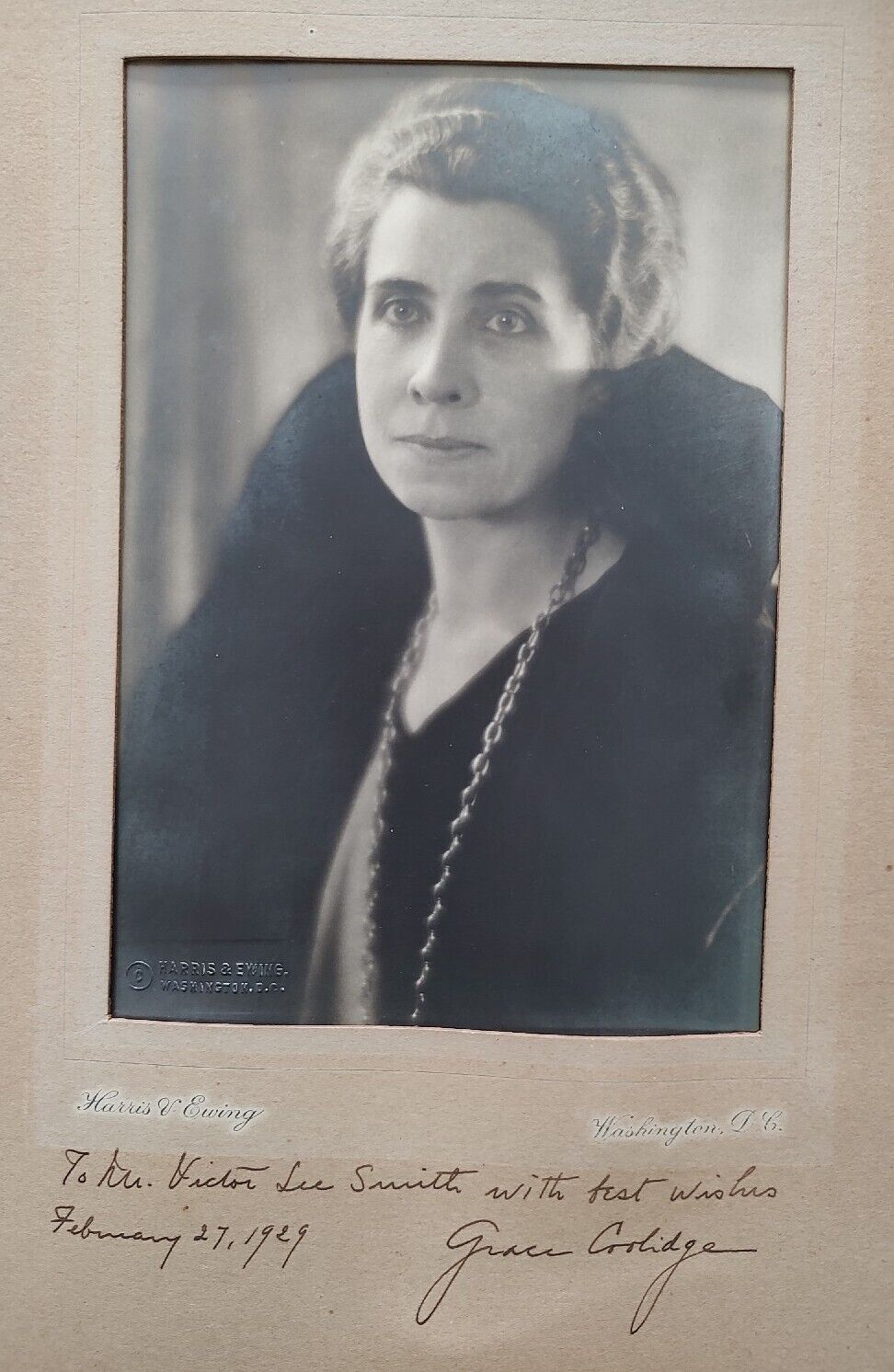 Grace Coolidge Signed Photograph Dated February 1929