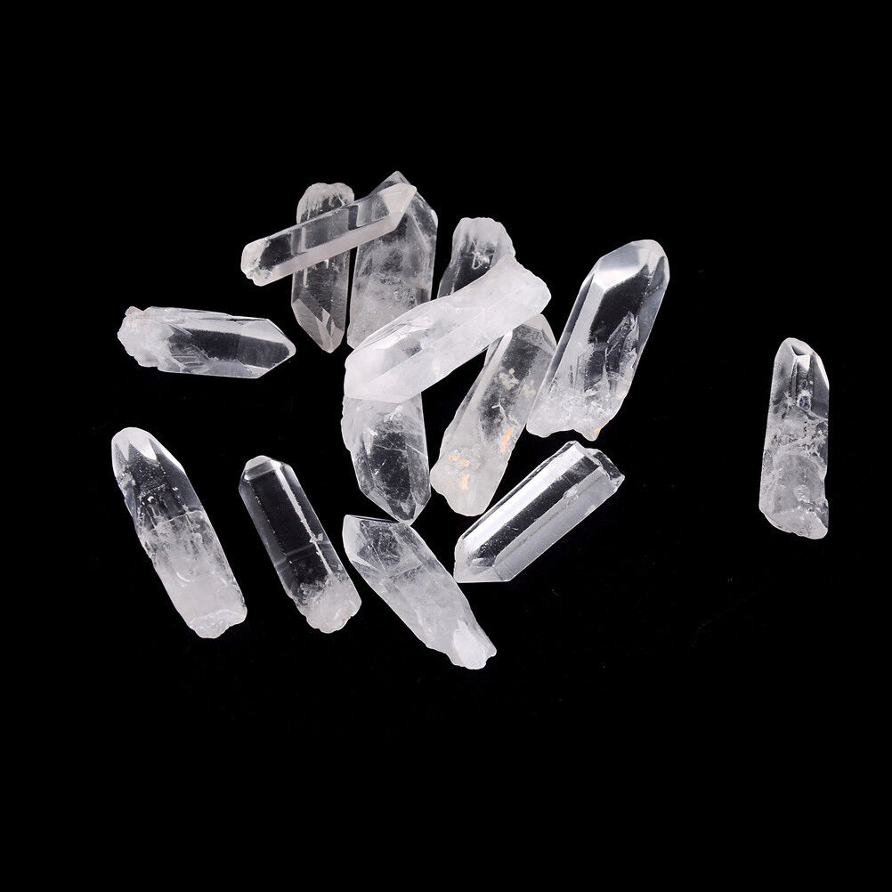 50g Lot Tibet Natural Clear Crystal White Quartz Points Terminated Wand SpecimWR