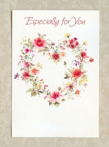 Vintage Mary Hamilton Hallmark Crown Valentine\'s Day Card Floral Heart