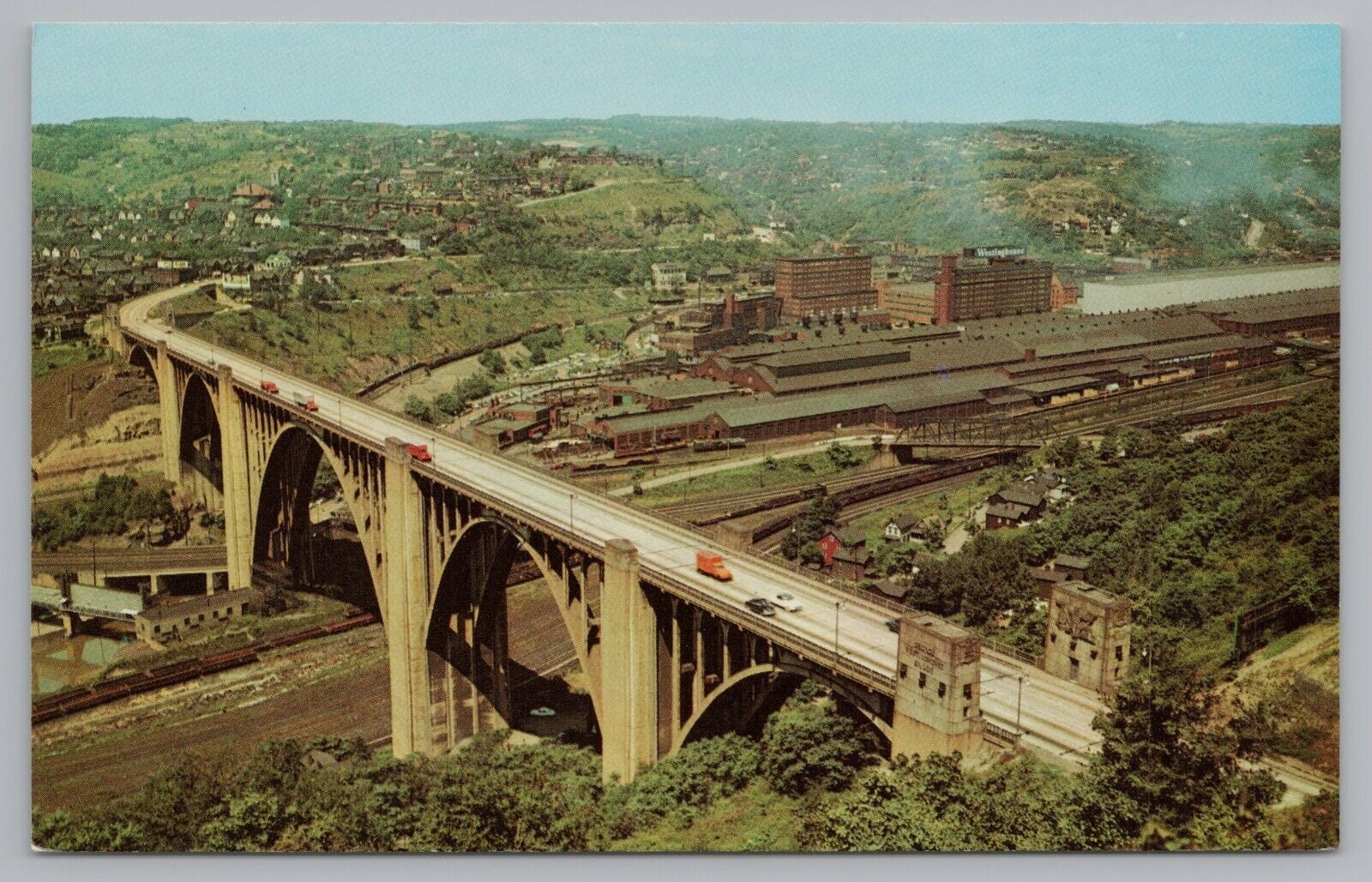 Postcard The Westinghouse Bridge East of Pittsburg Pennsylvania Vintage Unposted