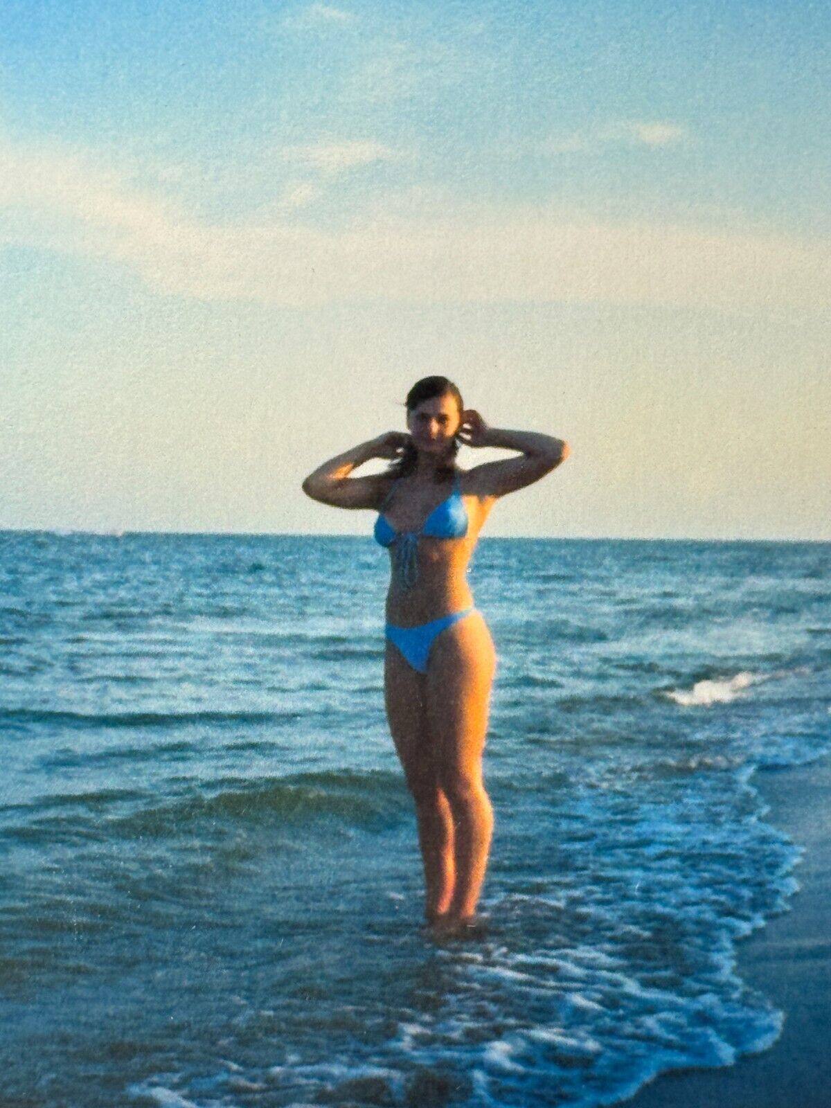 2000s Young Lady Woman Bikini Beautiful Slender Figure Thin Waist Vintage Photo