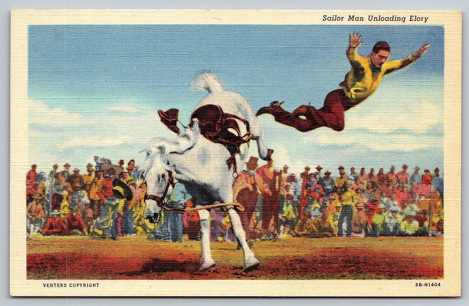 Postcard Elk City Oklahoma Bucking Bronc Horse \