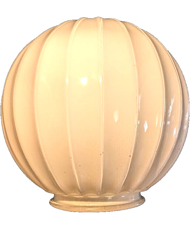 Vintage Ribbed Glass Lampshade with 3 3/4-inch Fitter