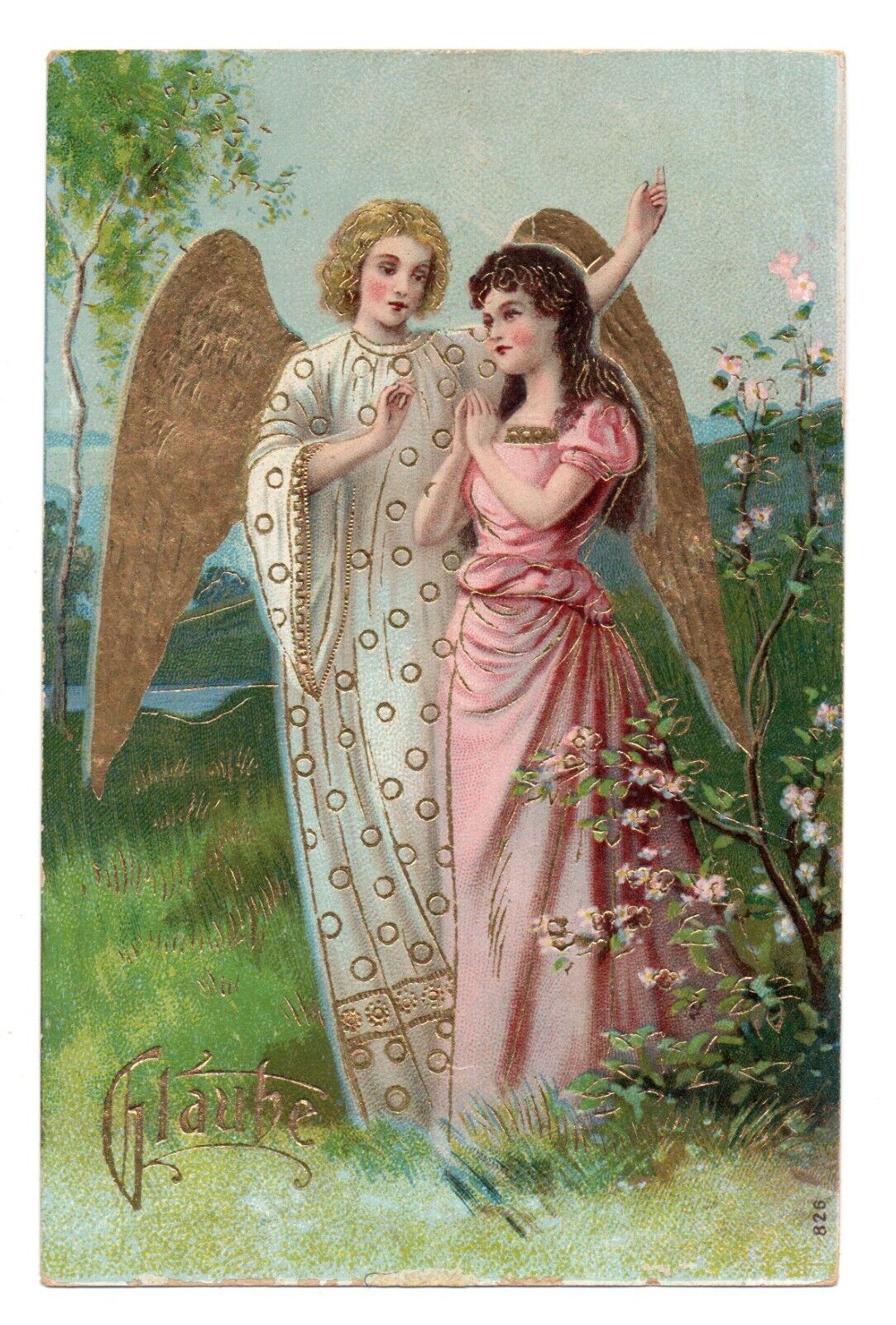 Guardian Angel . CPA with gilding