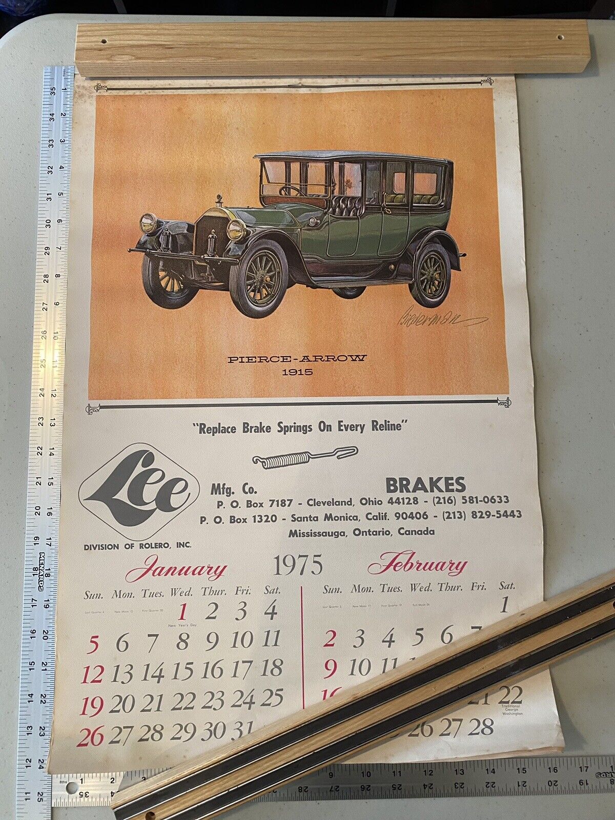 6 1968 - 1975 Automotive Calendars RARE VINTAGE ORIGINAL Lee Brakes