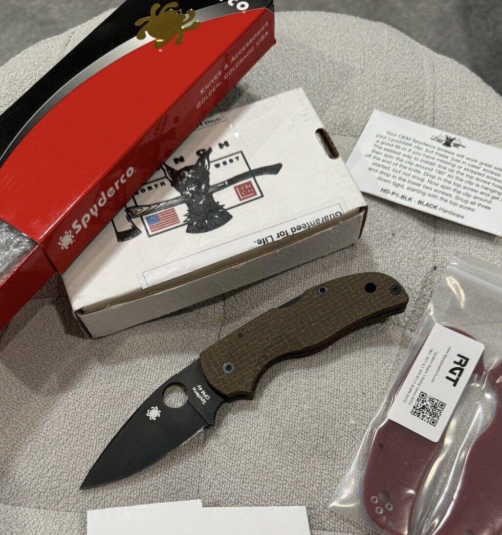 Spyderco Native 5 *St. Nick’s Exclusive* *RGT Green Micarta Scales* *Lynch Clip*