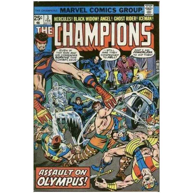 Champions #3  - 1975 series Marvel comics VF (stamp missing) [j\\
