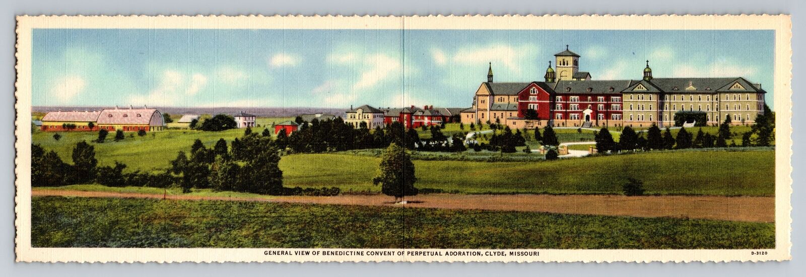 :Clyde MO-Missouri, Bi-Fold View: Benedictine Convent Adoration Vintage Postcard