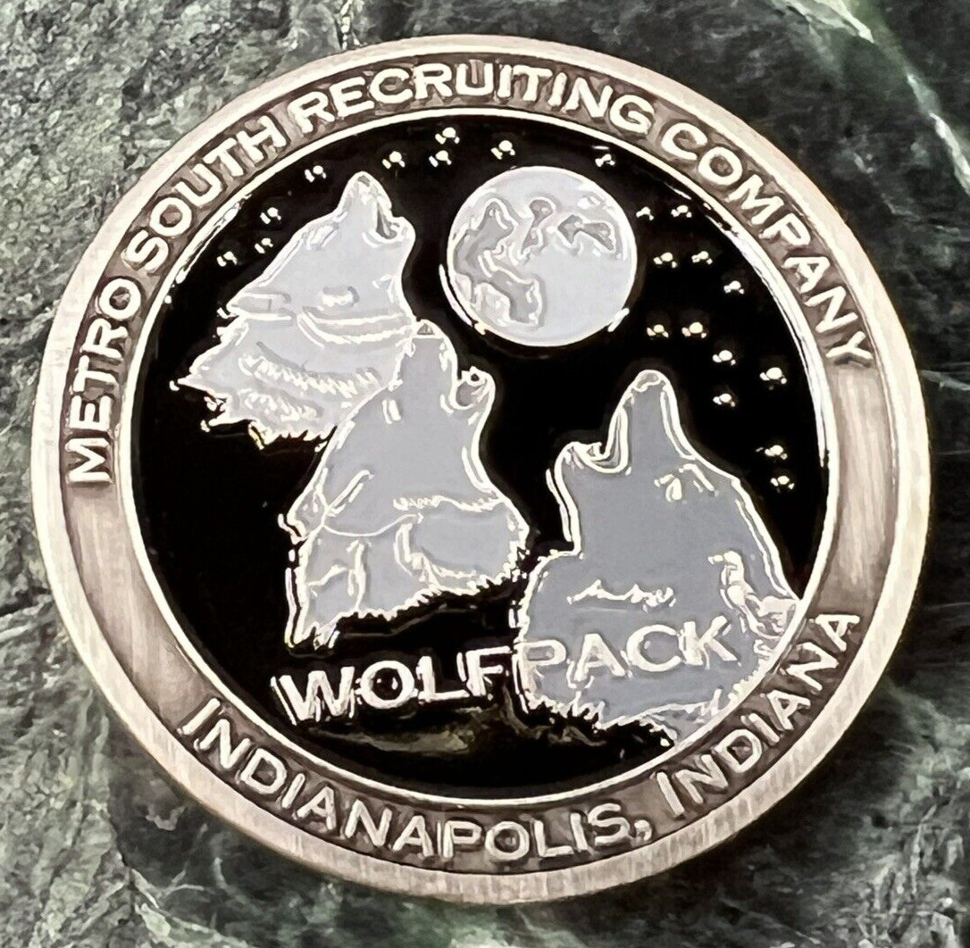 US Army Metro South Recruiting Company Wolfpack Challenge Coin, Indianapolis IN