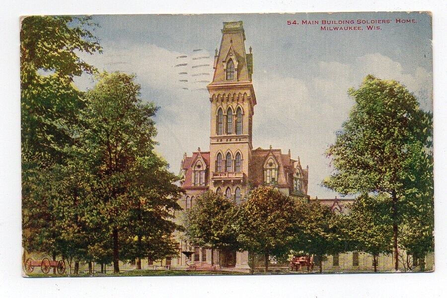 DB Postcard, Main Building Soldiers Home, Milwaukee, Wis., 1915