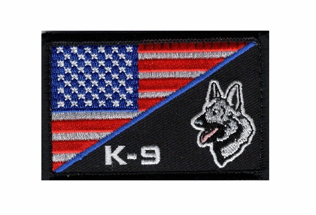 K-9 Usa American Flag Thin Blue Line Police Swat Tactical Hook Patch(PK2)