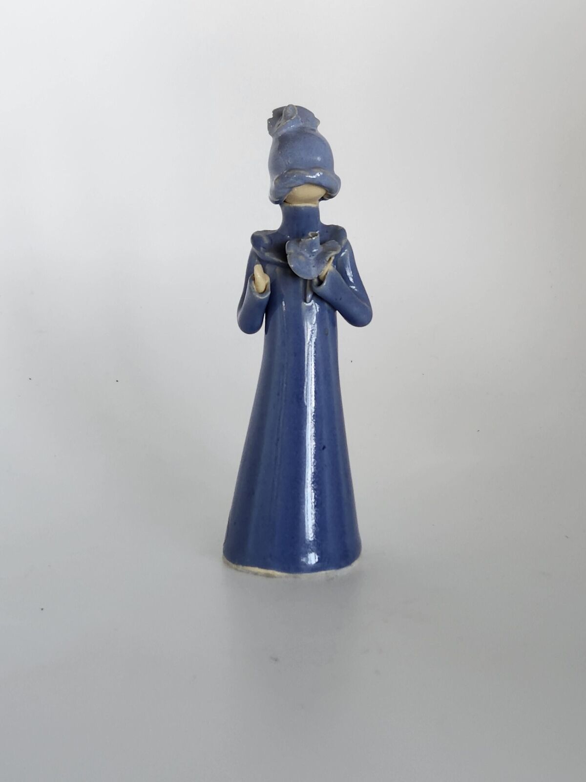 Louise Auger Woman long blue coat hat MCM ceramic EUC 6\