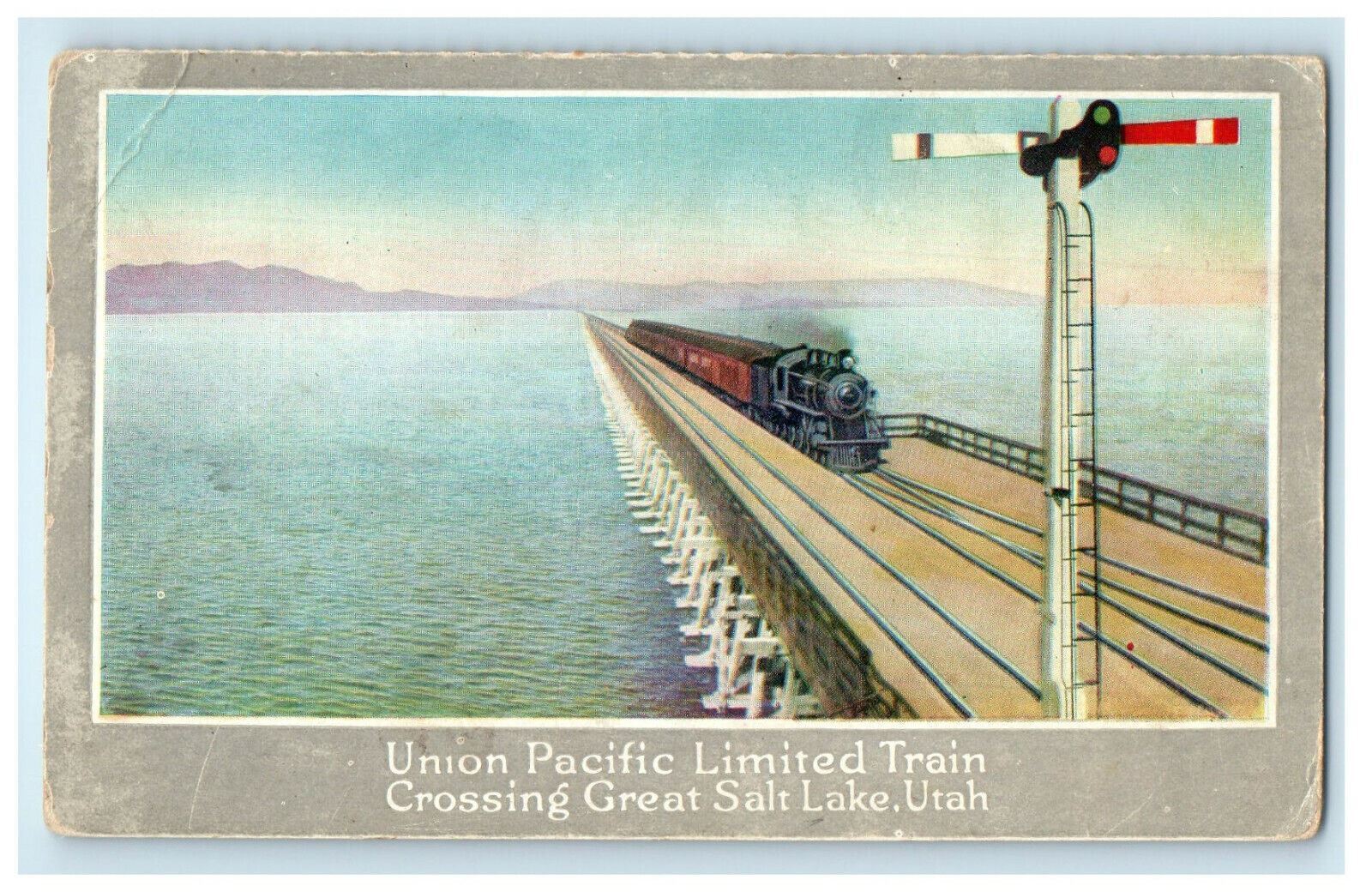 c1910s Union Pacific Limited Train Lucin Cut-Off Salt Lake Utah UT Postcard