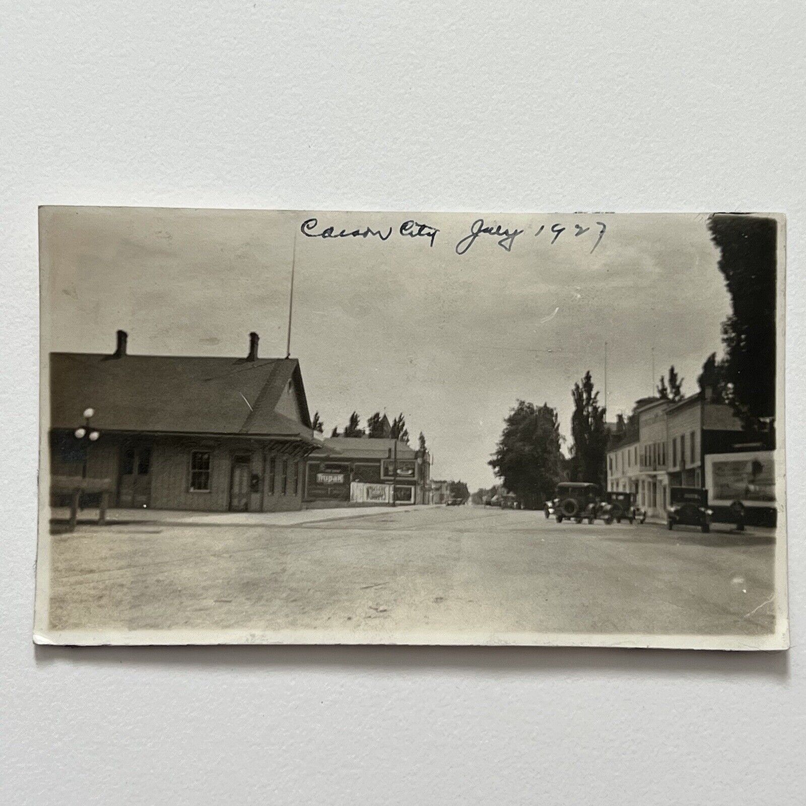 Antique Snapshot Photograph Street View Carson City NV Americana 1927