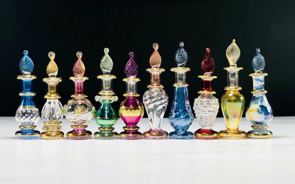 Lot of 50 Egyptian Perfume bottle Mouth blown Pyrex glass decorative 2\
