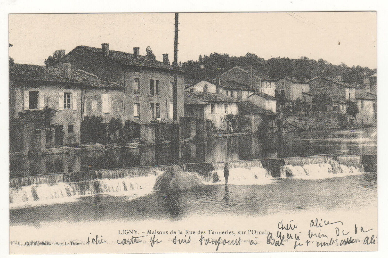 CPA 55: LIGNY: RUE DES TANNERIES (MEUSE) REPRODUCTION CARDS OF YESTERYEAR