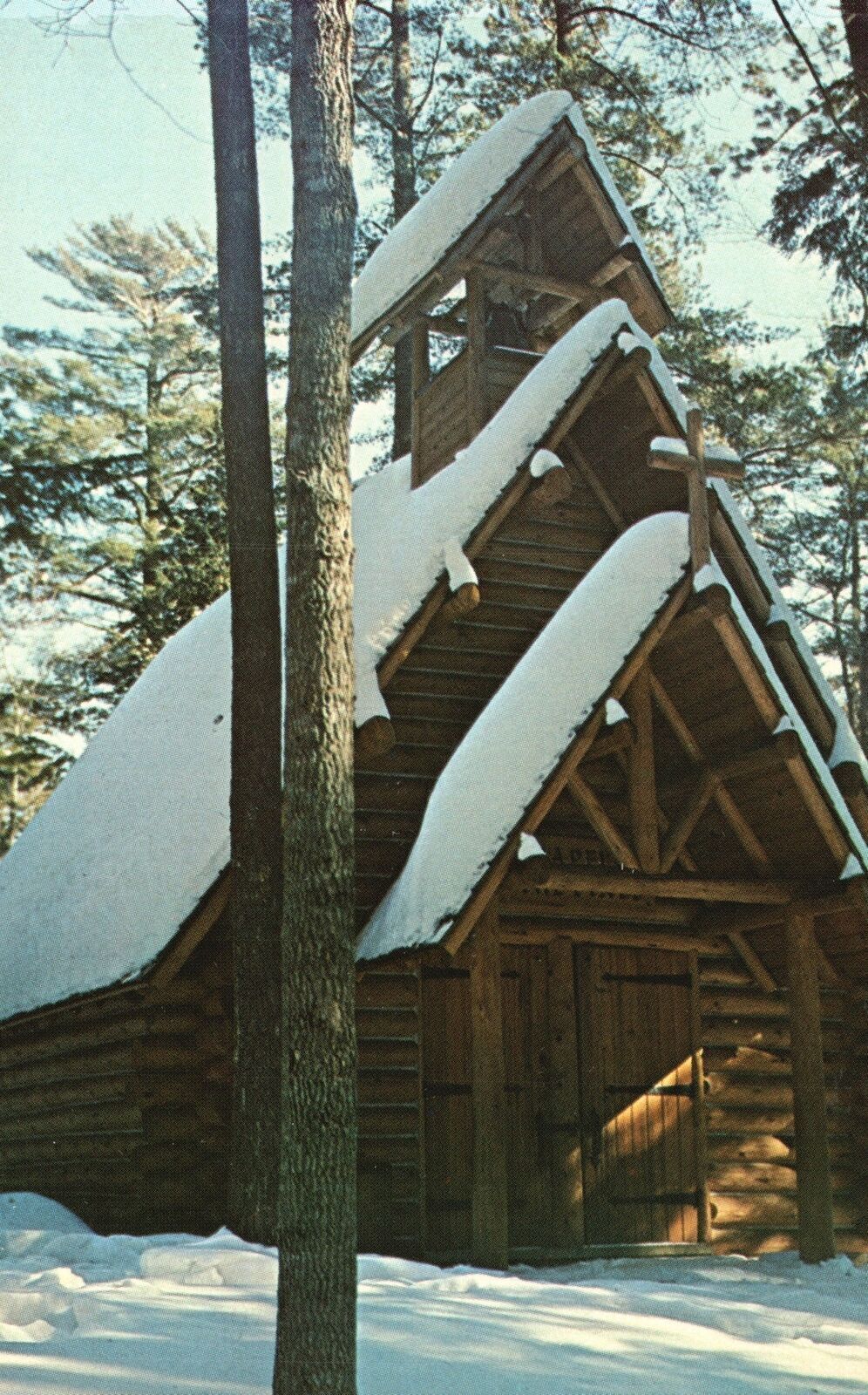 Vintage Postcard Chapel At Hartwick Pines State Park Michigan MI Pub. By Avery
