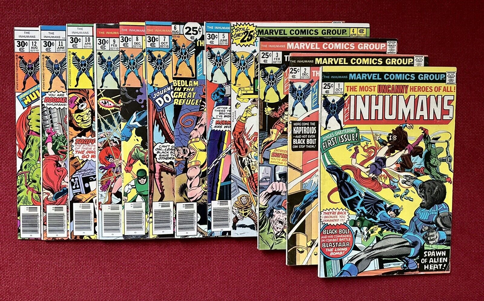Inhumans #1-12 (Marvel 1975) RARE Complete Set Perez Kane Black Bolt Medusa MVS