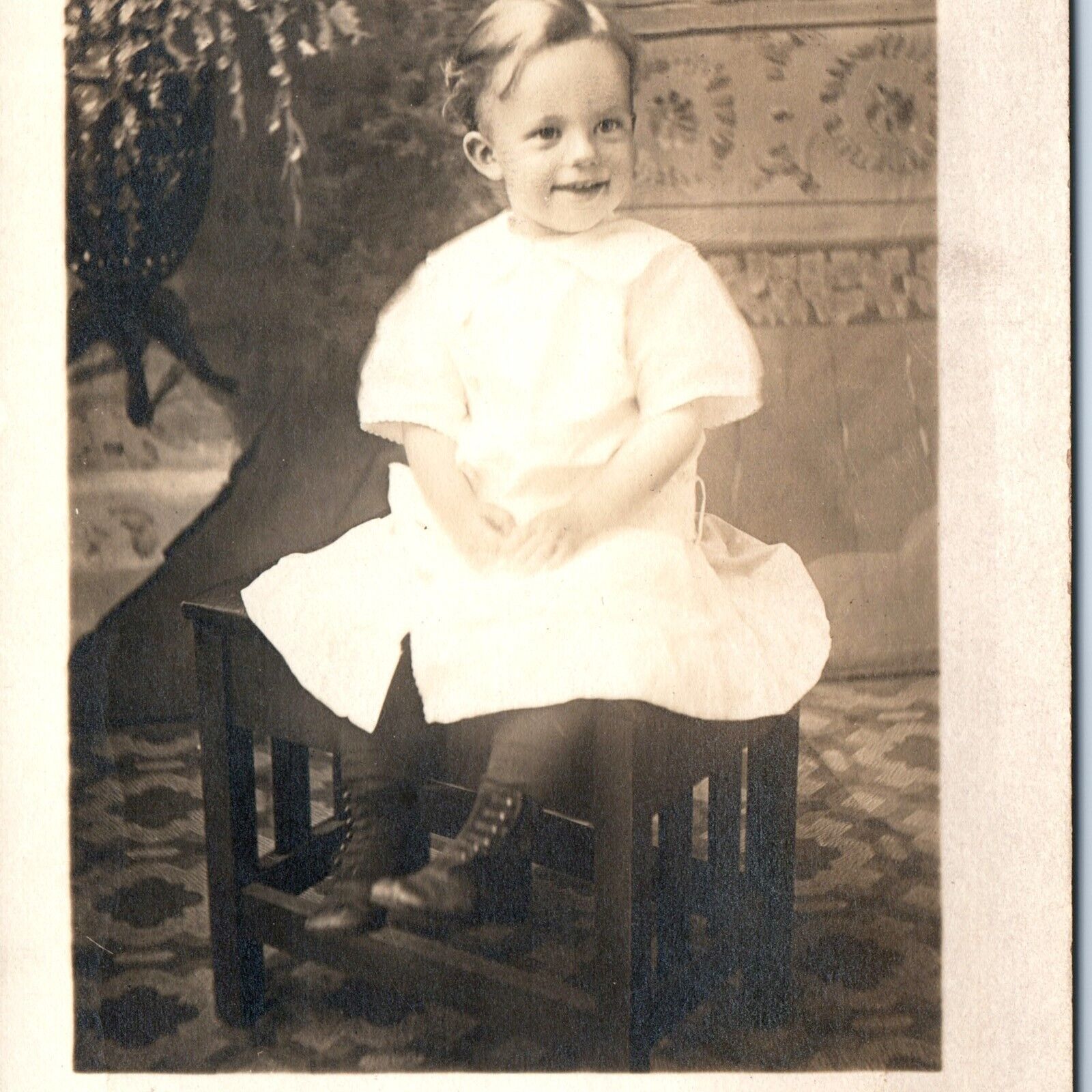 c1910s Handsome Smiling Little Boy Dress RPPC Real Photo PC \