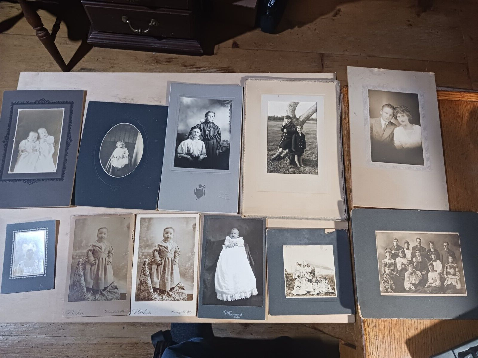 Collection Lot of 11 Antique Cabinet Card Photo All from Maine Children/Babies