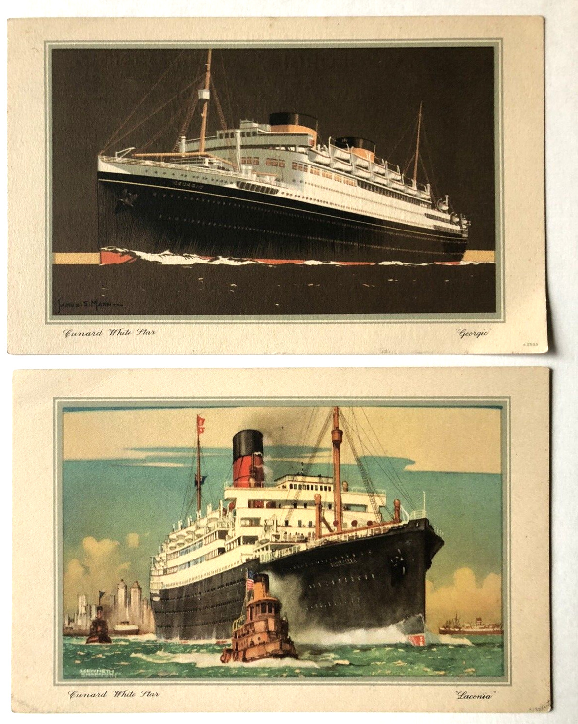 Cunard White Star Lines 1937 ABSTRACT OF LOGS MV Georgic & RMS Laconia BOTH SUNK