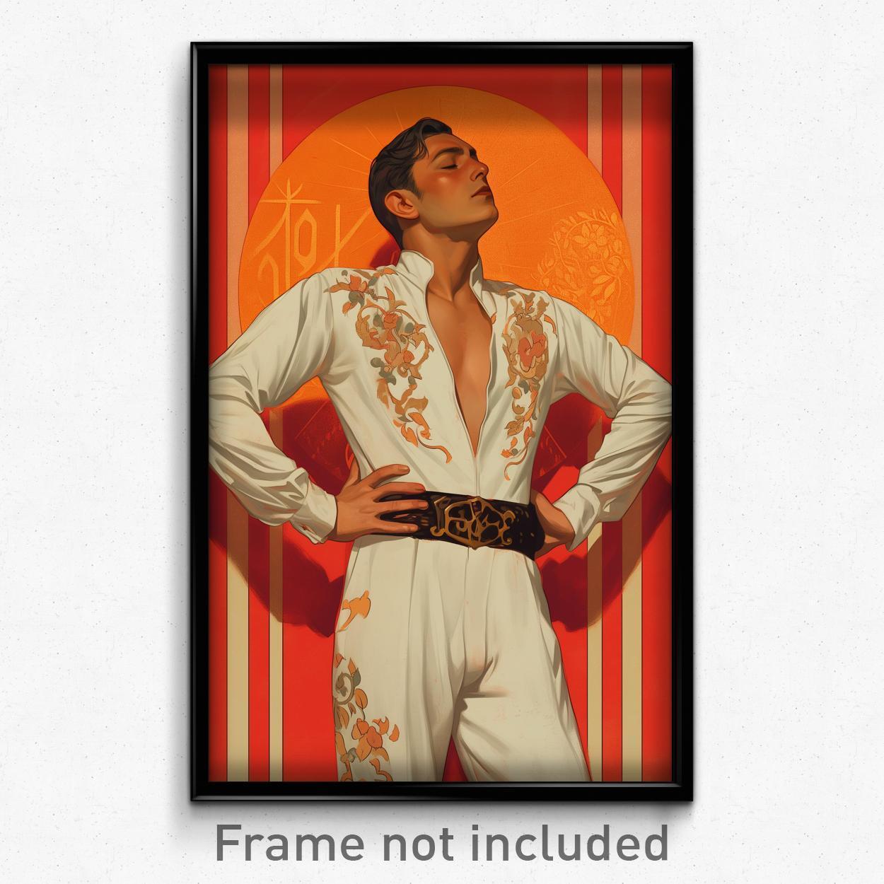 Mexican Movie Poster - Man Feeling Brooding, Precious White Bodysuit (Art Print)