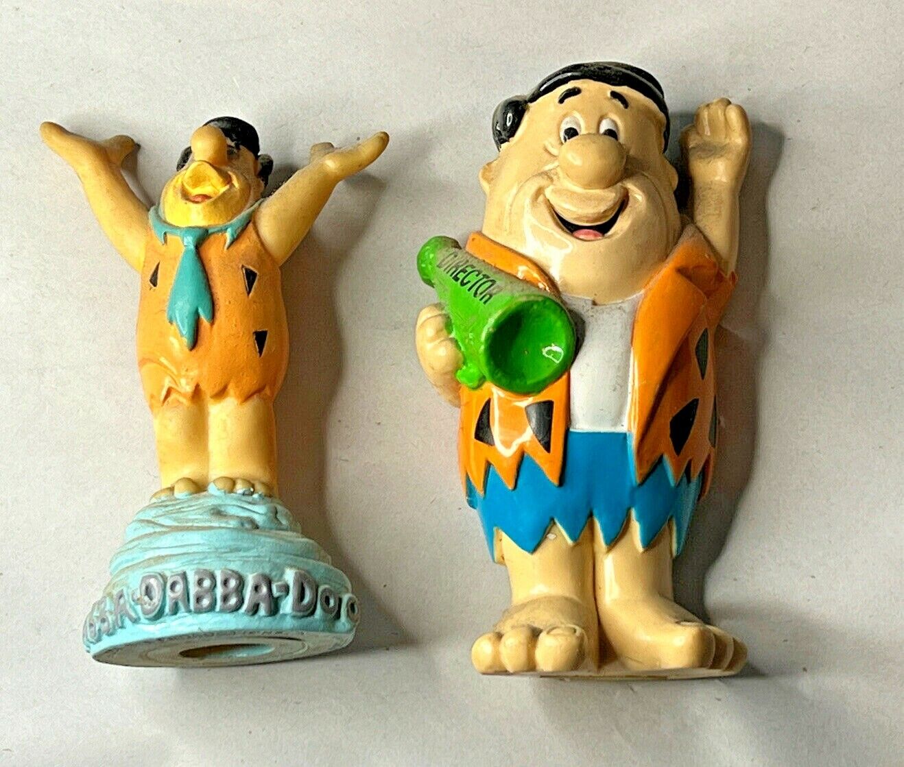 2 Vintage Fred Flintstone Figures, dated 1992 and 1993