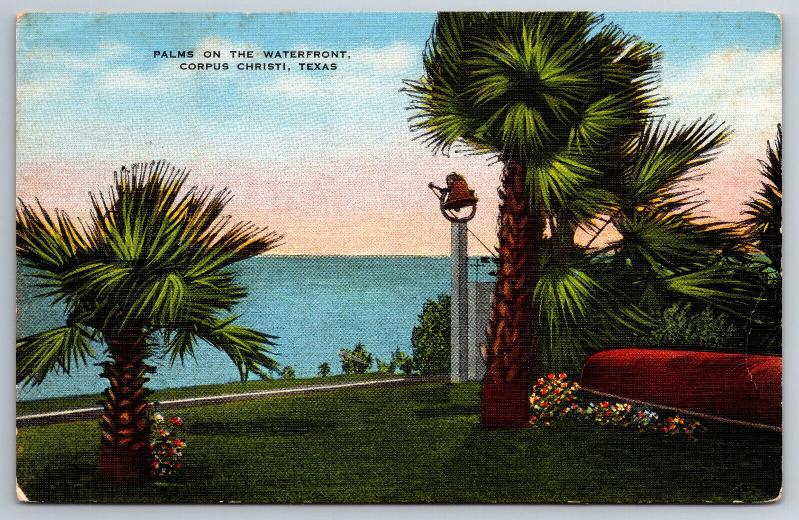Vintage Postcard Texas Corpus Christi Plams Waterfront c1950-841