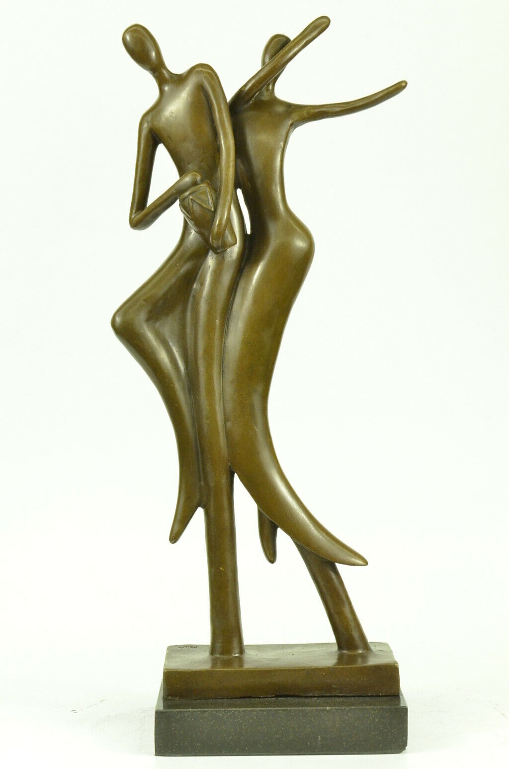 Abstract Dancing Lovers Couple Statue Genuine Solid Bronze Shall We Dance Decor