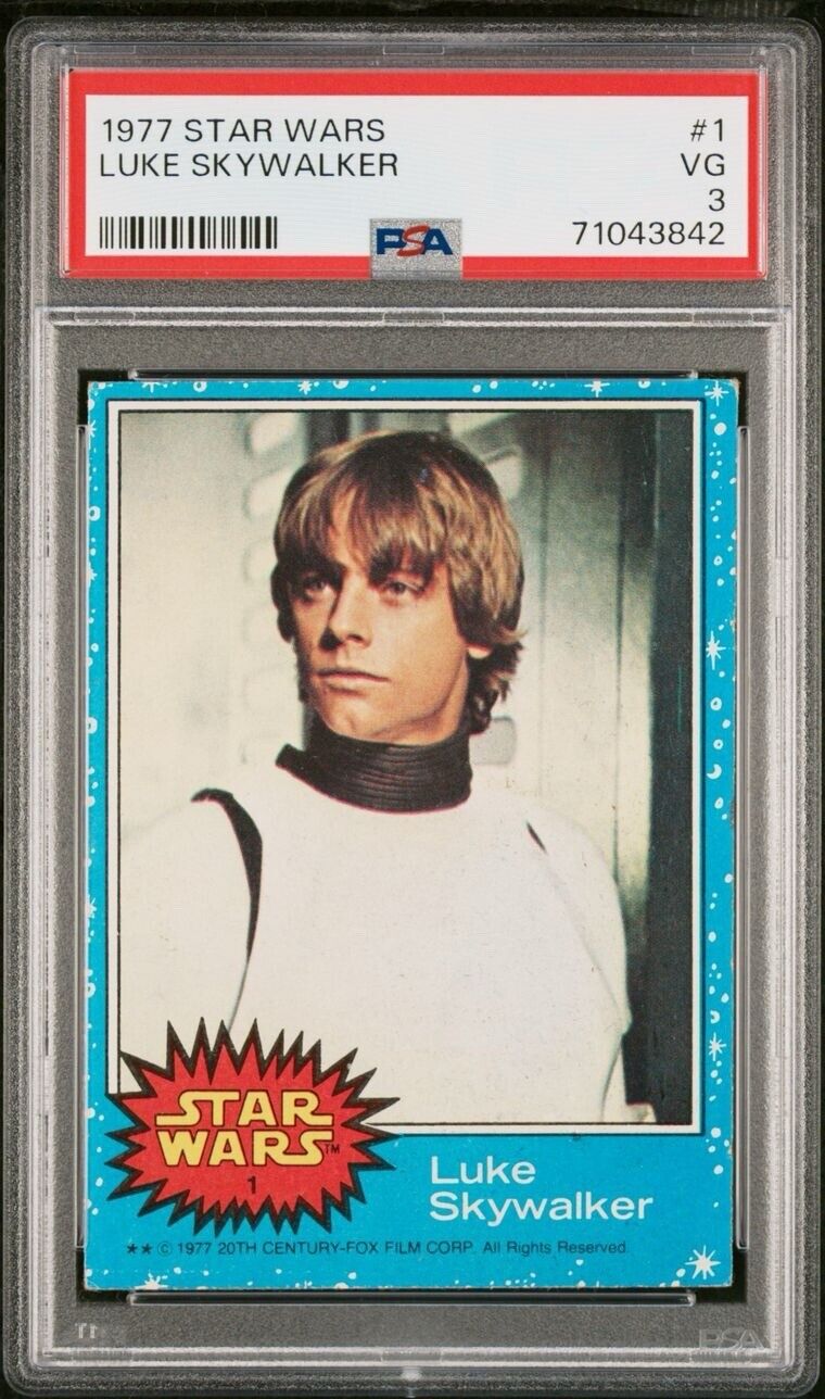 1977 Topps Star Wars #1 Luke Skywalker RC Rookie PSA 3 VG Series 1