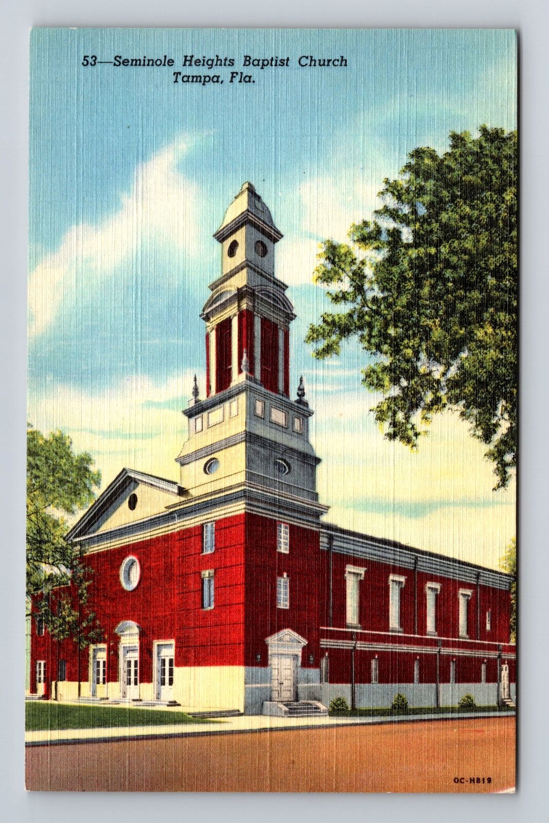 Tampa FL- Florida, Seminole Heights Baptist Church, Religion, Vintage Postcard