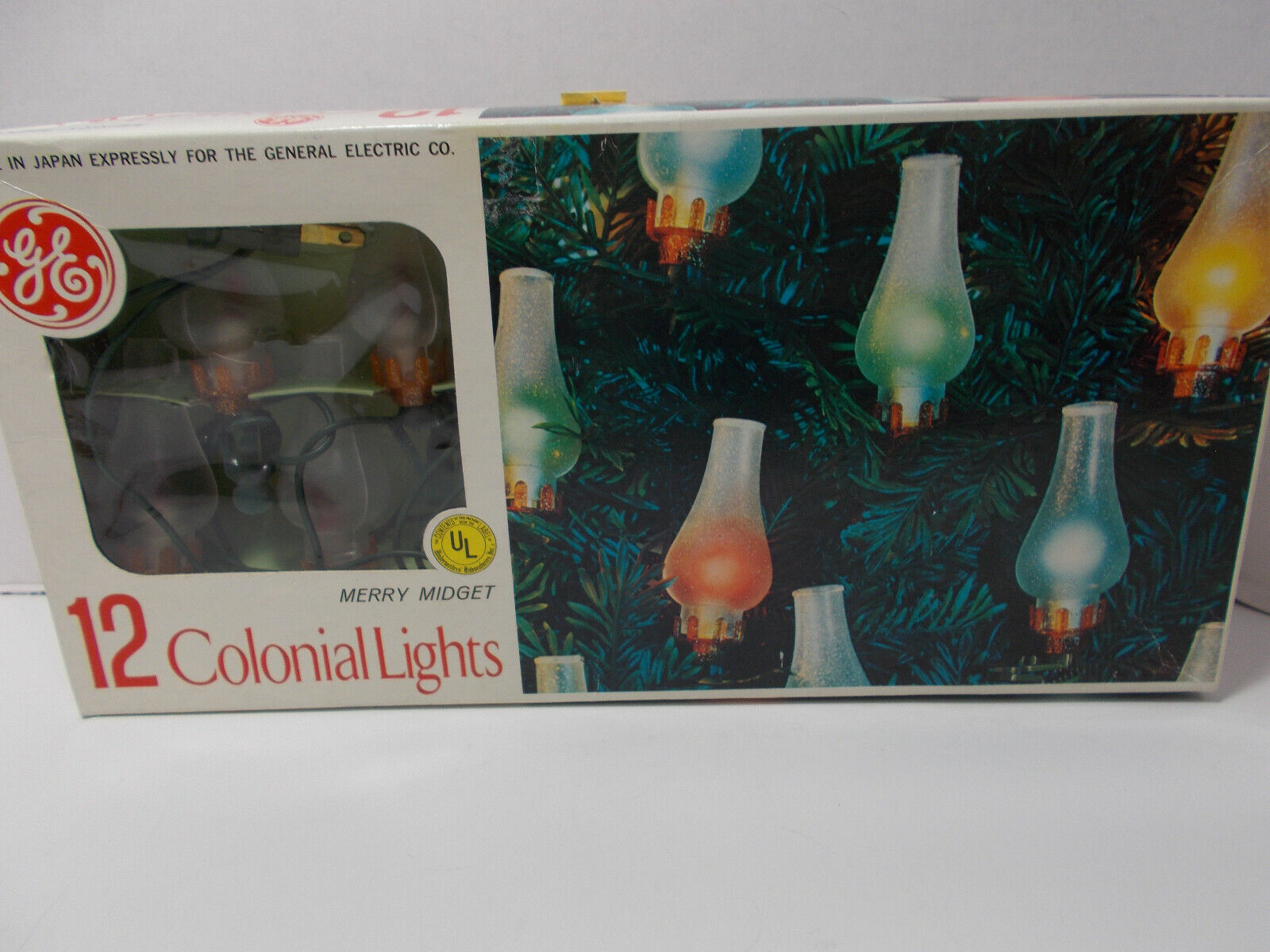 Vintage GE Colonial Lights Merry Midget 12-Count String Light Set