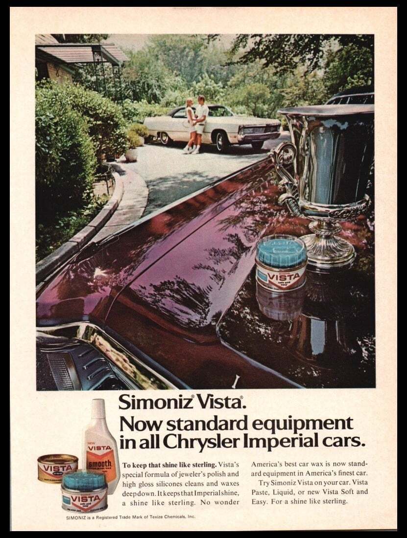 1971 Simoniz Vista Car Wax Polish-Vintage  photo print ad-Man Cave, Garage Decor