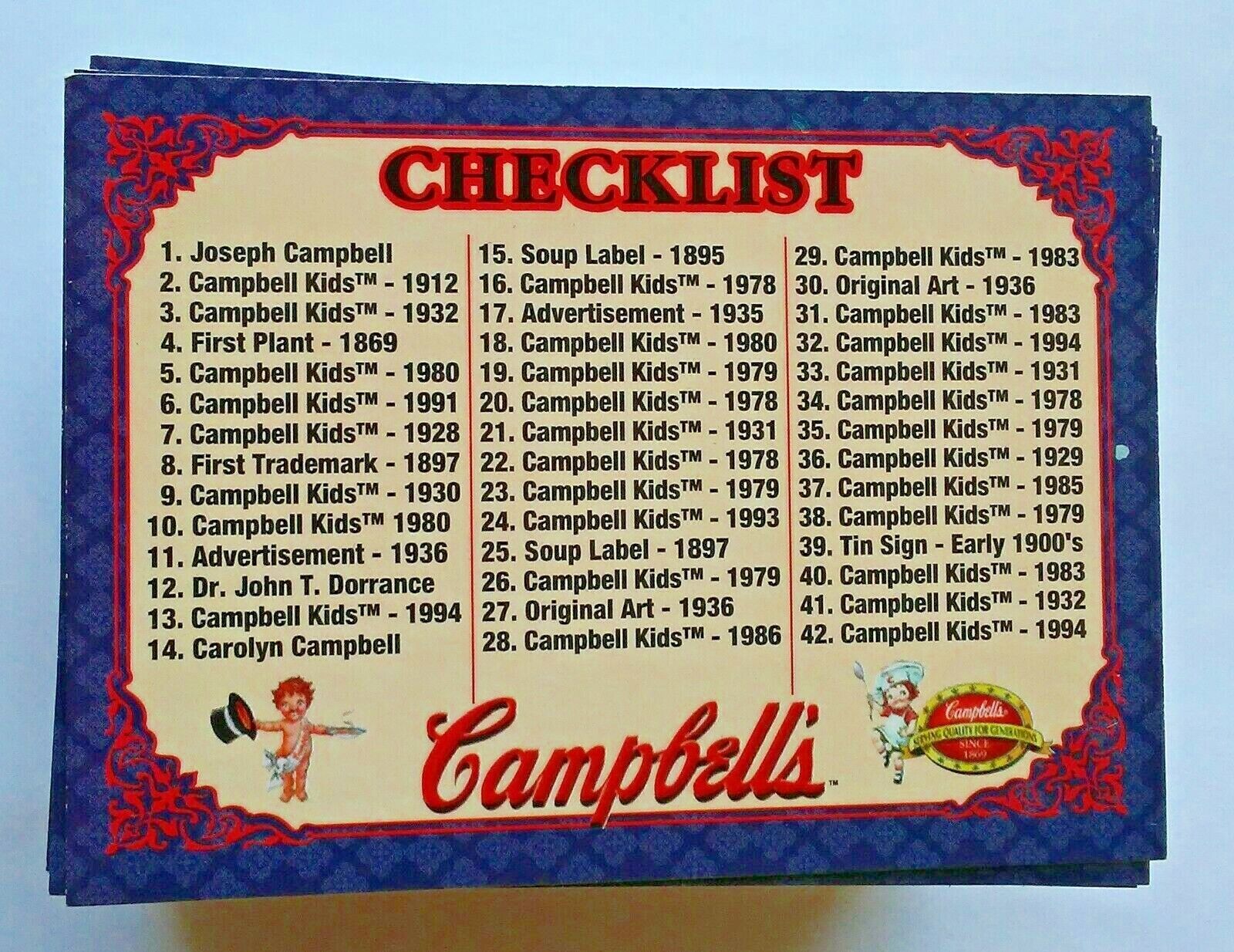 Campbell\'s Kids Collection Singles (1995 Collect A Card) Pick from List