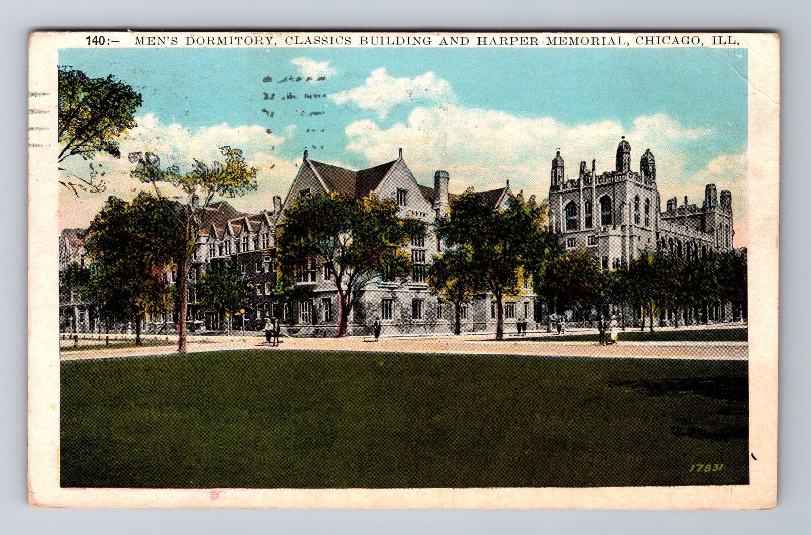 Chicago IL-Illinois, Classics Building, Harper Memorial, Vintage c1932 Postcard