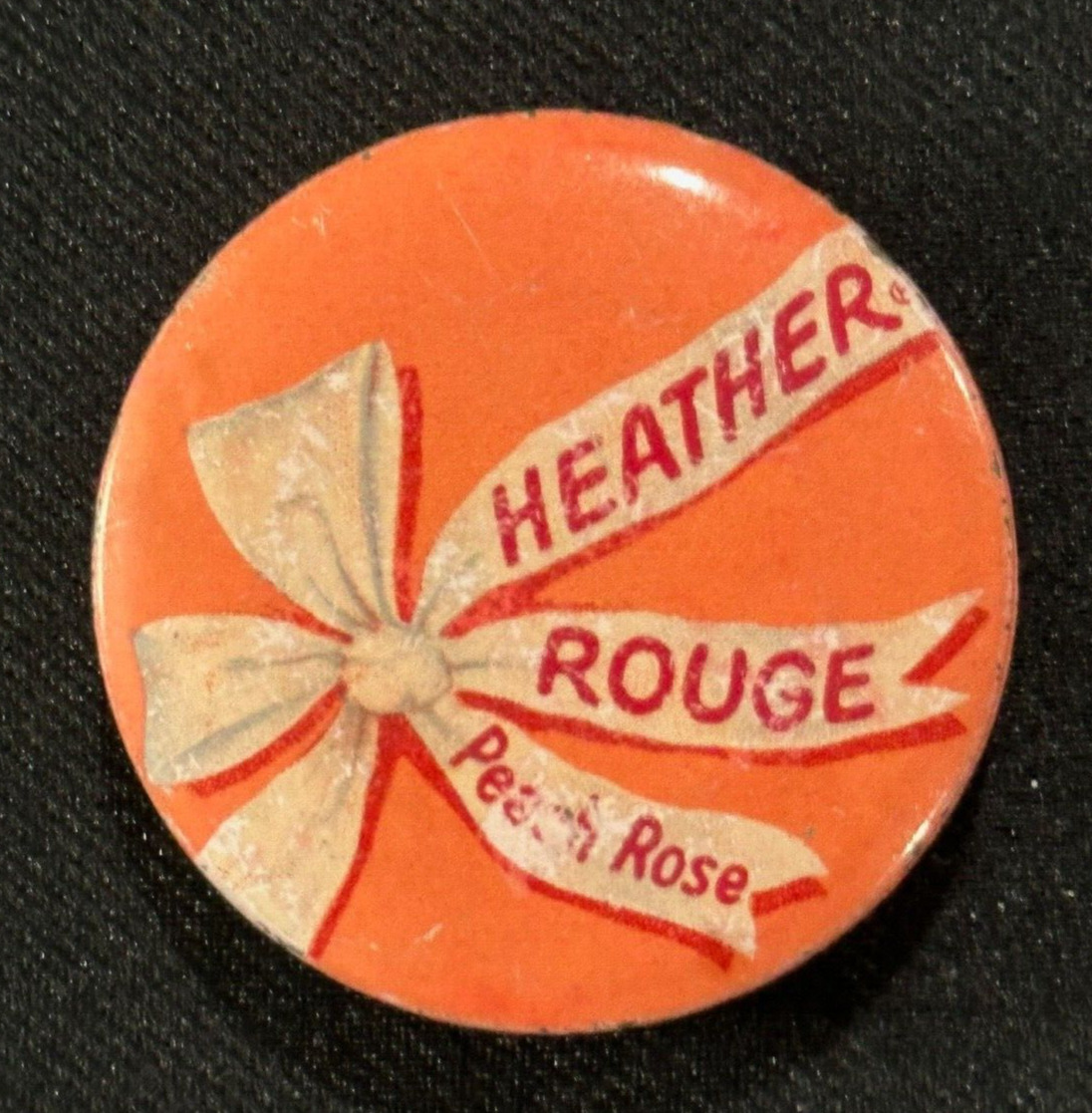 Vintage Heather Rouge PEACH ROSE w/ Pad and Blush - Metal Tin Whitehall New York