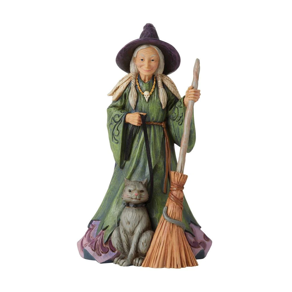 Jim Shore Magic by the Moonlight - Witch with Cat and Broom 6010668 NEW for 2022