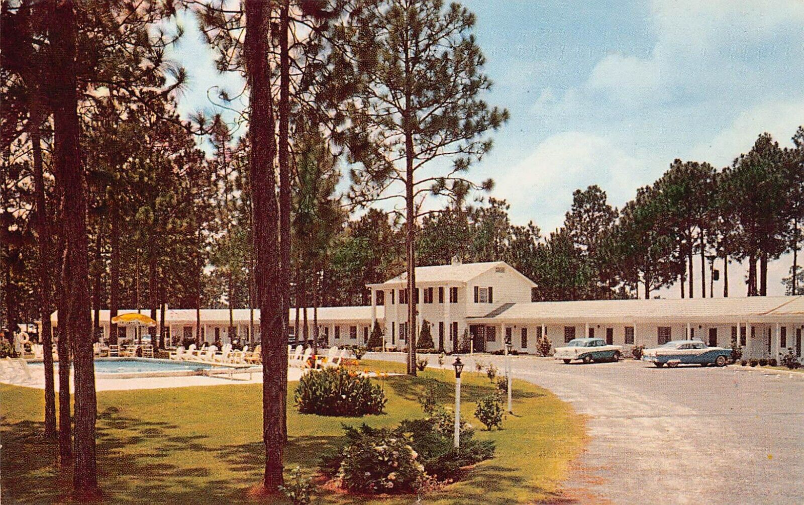 Perry FL Florida Kingswood Inn Motel Taylor County Panhandle Vtg Postcard B17