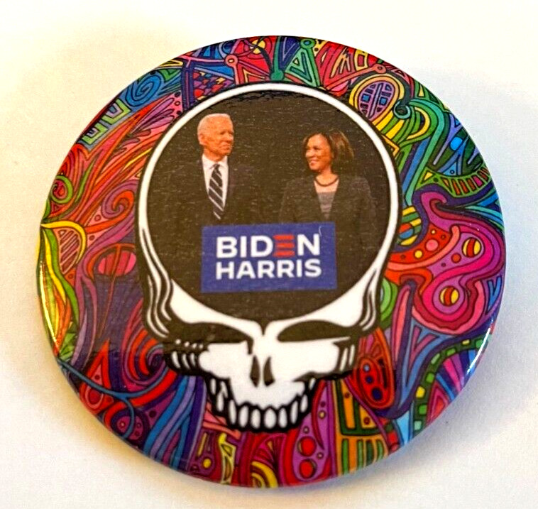 Biden 2024 Button Harris Grateful Dead President Campaign Politics Button Badge 
