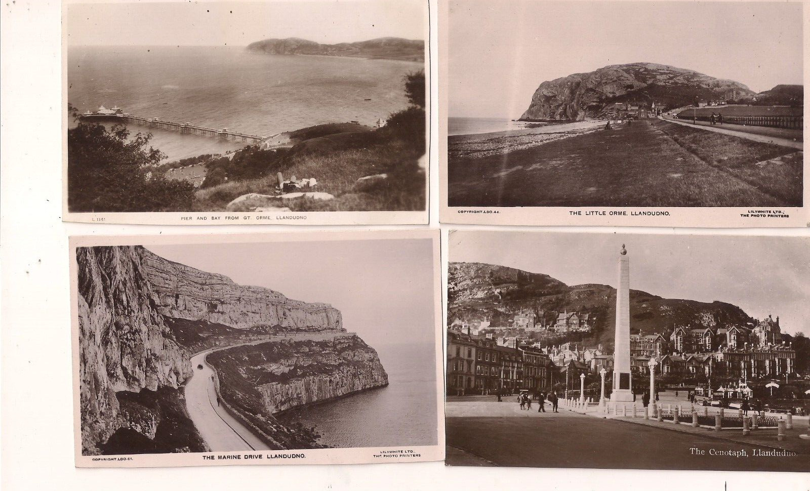1910s  Lot of 5 Llandudno Wales UK  RPPC Real Photo Postcards