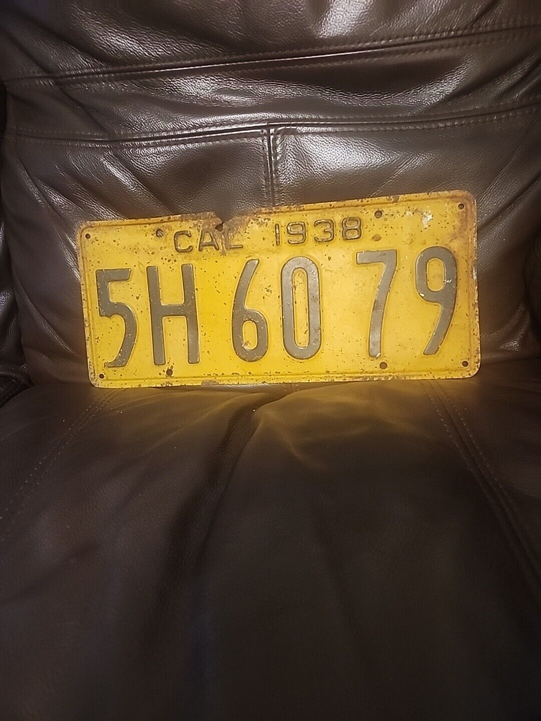 1938 California License Plate 5H 60 79