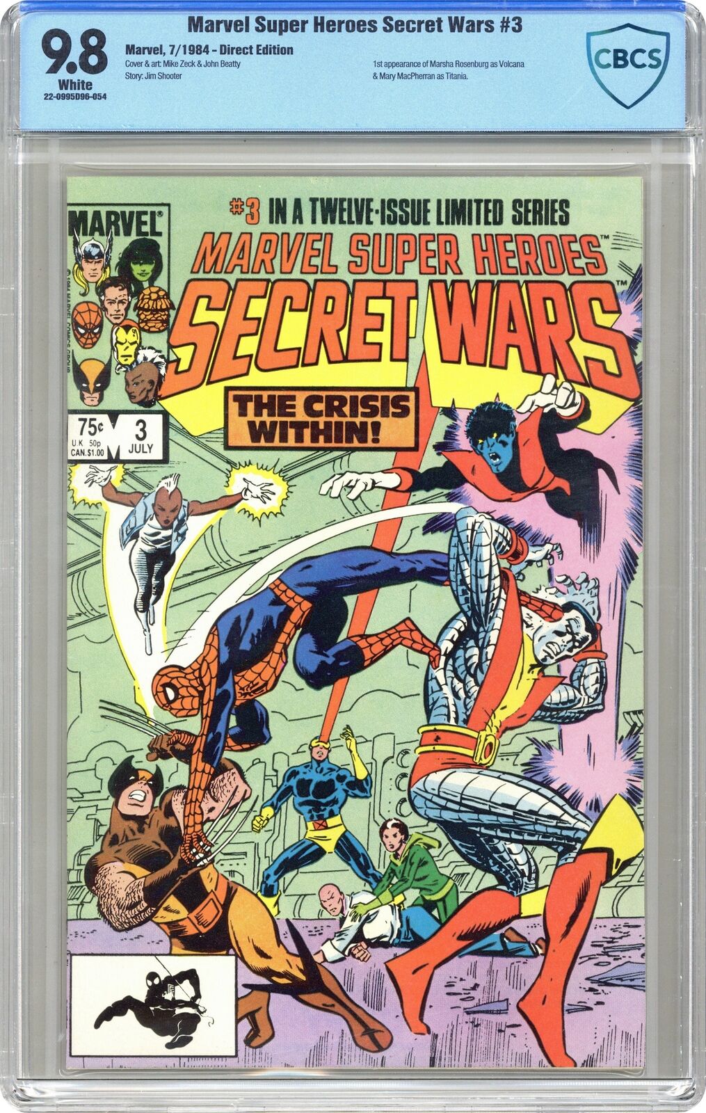 Marvel Super Heroes Secret Wars #3D CBCS 9.8 1984 22-0995D96-054