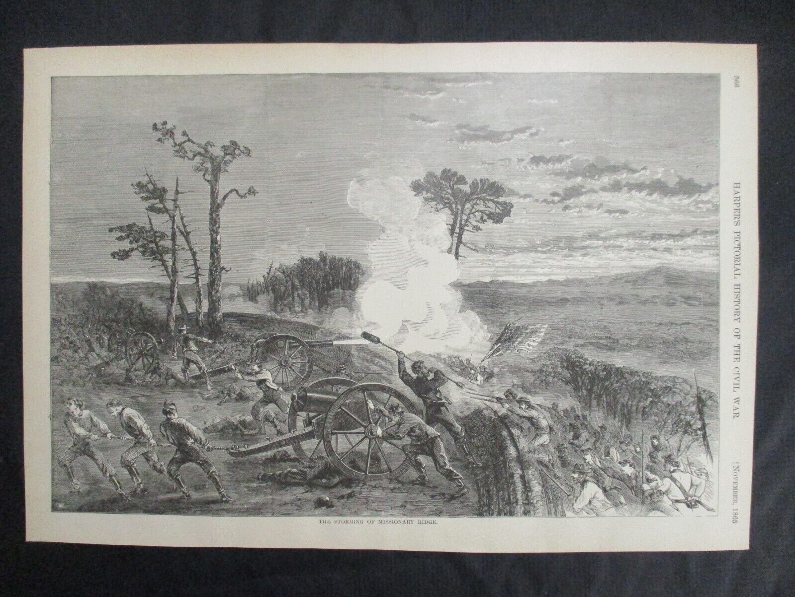 1894 Harper's Civil War Print- Storming of Missionary Ridge in Chattanooga, 1863