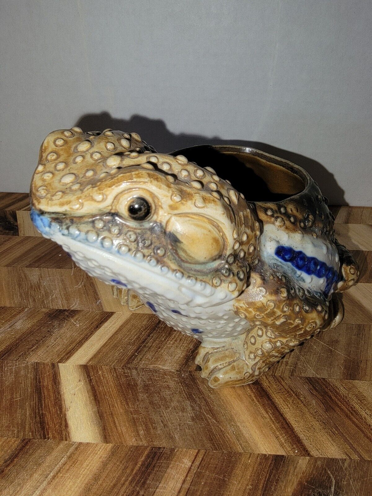 RARE Unusual Interesting Vintage Hobnail Frog Toad Planter MCM 