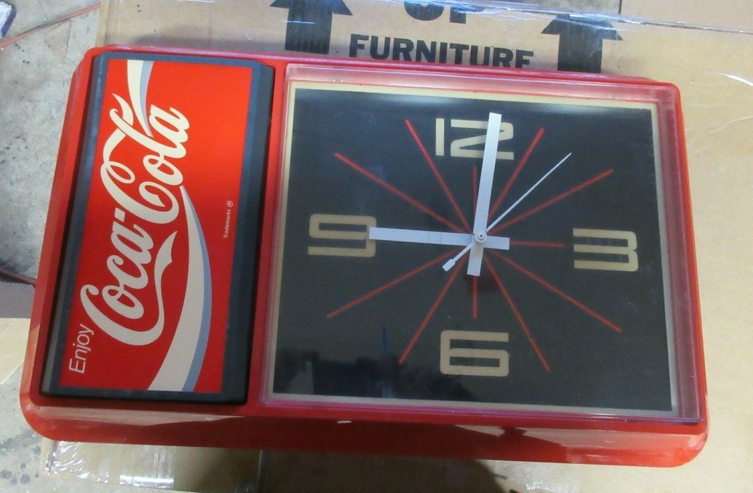 1960s Vintage enjoy coca cola Bottle Soda Hanging Wall Clock Sign POP