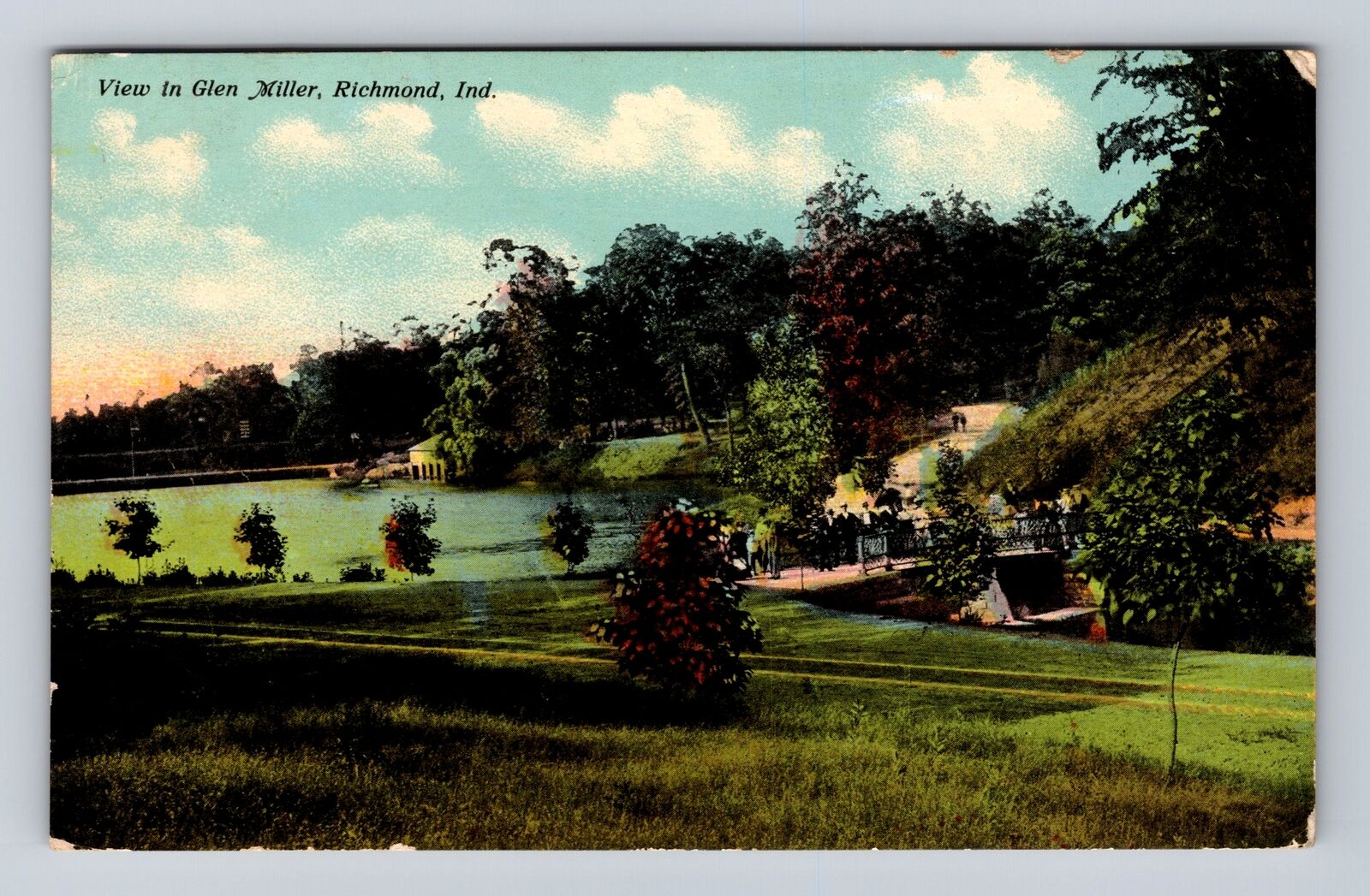 Richmond IN-Indiana, View In Glen Miller, Antique, Vintage c1910 Postcard