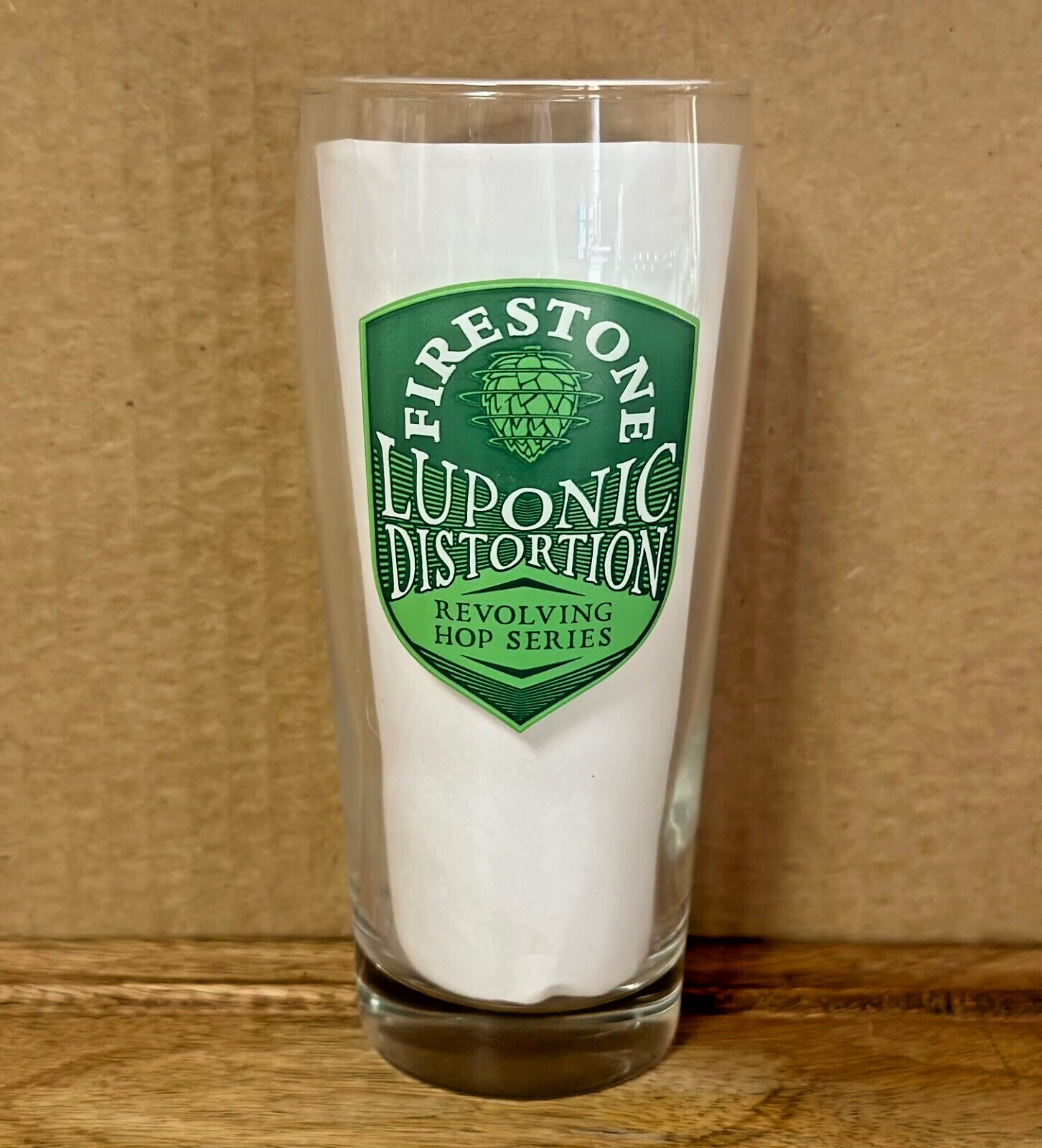 FIRESTONE WALKER BREWING TALL PINT GLASS ~ LUPONIC DISTORTION Beer Pint Glass
